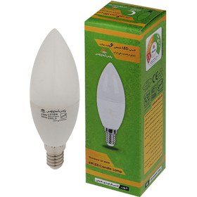 تصویر لامپ LED شمعی ۶ وات مات پارس شعاع توس - سفید 