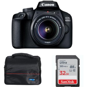 تصویر دوربین عکاسی کانن canon 4000D 18-55 iii +SD 32GB +Bag 