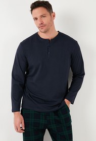 تصویر ست پیژامه و لباس خواب Buratti اورجینال مردانه بوراتی 6572003 Plaid Cotton Elastic Waist Regular Fit Long Sleeve Pajama Set Men's Pajama Set 65720 