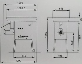 تصویر چرخ گوشت 42 گلویی چدن صنعتی الوا ( مدل E130 ) 