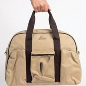 تصویر ساک لوازم نوزاد کرم و قهوه‌ای | جادار و قابلیت حمل ۳ کاره | کانگومام 