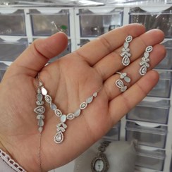 تصویر سرویس نقره جواهری زنانه طرح سوپر رویال، وارداتی royal sterling silver jwellery