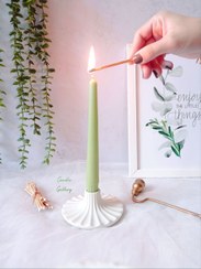 تصویر شمع قلمی ساده بدون اشک - سبز روشن 