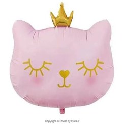 تصویر بادکنک فویلی فیگور طرح گربه صورتی 