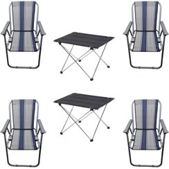 تصویر میز و صندلی سفری مدل A بسته ۶ عددی 