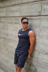 تصویر رکابی بدنسازی مردانه حلقه ای مدل NIKE چاپ بزرگ پارچه سوزنی تنفسی ضد تعریق در 4 رنگ جذاب 