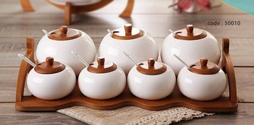 تصویر ست پاسماوری ۷ پارچه چوب سرامیک 