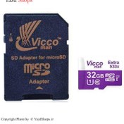 تصویر رم میکرو 32 گیگ ویکومن Vicco Man Extra 533X U1 C10 80MB/s + خشاب Vicco Man Extra 32GB 533X U1 C10 80MB/s MicroSDHC Memory Card