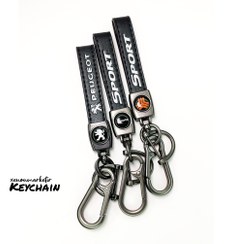 تصویر جاکلیدی چرمی پژو طرح قلابدار کد C468 