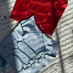 تصویر کراپ ساتن بند دار 