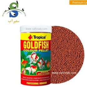 تصویر غذای تروپیکال 250 میلی لیتر گرانول روزانه و رنگ گلدفیش کالر پلت GOLDFISH COLOR Pellet