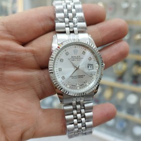 تصویر ساعت رولکس مردانه تقویم دار استیل ضدآب رنگ ثابت ارسال رایگان ROLEX