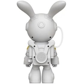 تصویر چراغ خواب فضانورد کهکشانی طرح خرگوش با اسپیکر GALAXY PROJECTOR Model Rabbit Astronaut