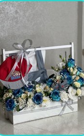 تصویر باکس گل نوزادی flower box for baby birthday