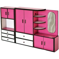 تصویر ماکت دکوری رانزو گالری مدل کمد آرایشی مجموعه دو عددی کد 0083 - صورتی 