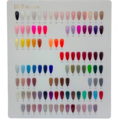 تصویر پک ۱۰۰ عددی لاک ژل لوسی LUCY | حجم 10میل | به همراه پالت رنگ، نیپر و سوهان 