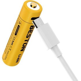 تصویر باتری قلمی قابل شارژ بستون مدل LION2800MAH کد میکرو USB بسته چهار عددی 