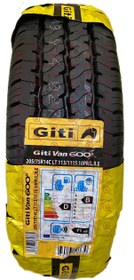 تصویر لاستیک جی تی سایز 205/75R14 10PR مدل دورسفید GITIVAN 600 