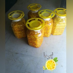 تصویر ترشی انبه خانگی تند(10کیلویی)ارسال رایگان برش خلالی ترش وفلفلی لیموما 