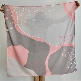 تصویر روسری طوسی صورتی 