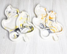 تصویر اردور خوری طرح برگ - نارنجی مشکی 