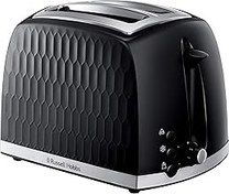 تصویر Russell Hobbs Honeycomb 2 Slice Toaster (شکاف های فوق العاده گسترده ، ویژگی آسانسور بالا ، 6 سطح قهوه ای ، عملکرد یخ زده/لغو/مجدداً ، سینی خرده ریز قابل جابجایی ، 850W ، سیاه ، براق بالا) 26061 Russell Hobbs Honeycomb 2 Slice Toaster (Extra wide slots, High lift feature, 6 Browning levels, Frozen/Cancel/Reheat function, Removable crumb tray, 850W, Black, Textured high gloss) 26061