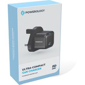 تصویر شارژر 20 وات پاورولوژی مدل Powerology 20W GaN Charger Powerology 20W GaN Charger PWCUQC016