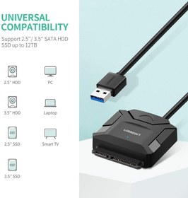 تصویر تبدیل SATA به USB 3.0 یوگرین مدل CR108 UGREEN USB 3.0 to SATA Adapter Cable CR108