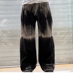 تصویر شلوار بگ مشکی فید دیپ‌داید 