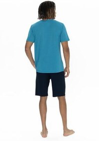 تصویر ست پیژامه آبی مردانه پایه مجموعه شورت های تی شرت گرد یقه چوگان مفصل موبایل U.S. Polo Assn. 