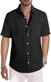 JMIERR Men's Cotton Linen Casual Stylish Button Down Shirt Long Sleeve  Dress Shirts