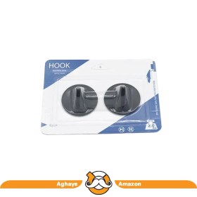 تصویر هوک فلزی مشکی 2 عددی کد 1004 