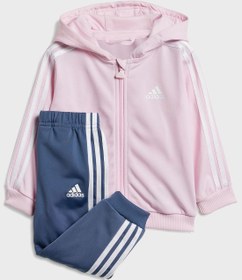 تصویر ست ورزشی براق 3 خطی نوزادی برند Adidas Infant 3 Stripes Shiny Tracksuit