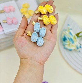 تصویر گیره مو طرح دمپایی - زرد 