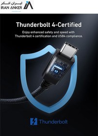 تصویر کابل انکر Prime Thunderbolt 4 مدل A84N0 طول ۱ متر ۴۰ گیگابیت 