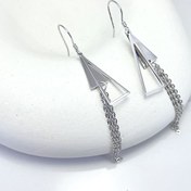 تصویر گوشواره نقره زنانه مدل آویز مثلث 