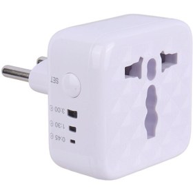 تصویر تبدیل برق تایمردار گرین لاین مدل Universal Conversion Plug Green Lion Universal Conversion Plug With Timer