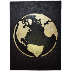 تصویر تابلو نقاشی ورق طلا طرح کره زمین دکوراتیو 