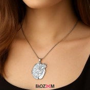 تصویر گردنبند پلاک طرح مغز و قلب – کد 102 