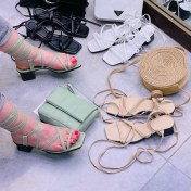 تصویر صندل بندی زنانه راحت و خنک چرم مصنوعی سایز ۳۷ تا ۴۰ رنگ بندی مشکی و کرم 