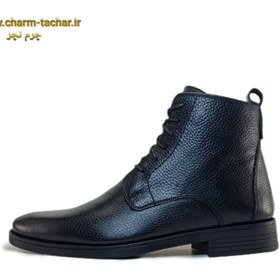 تصویر نیم بوت مردانه بندی بغل زیپ دار چرم طبیعیsi180 - 4 