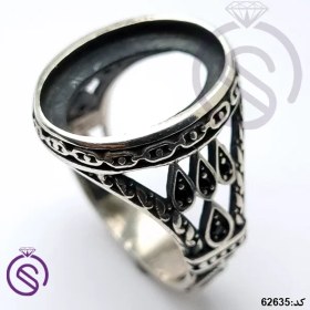 تصویر رکاب انگشتر نقره مردانه مدل یاشار کد 62635 Yashar model silver men's ring stirrup