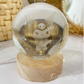 تصویر گوی پایه چوبی کرومی 