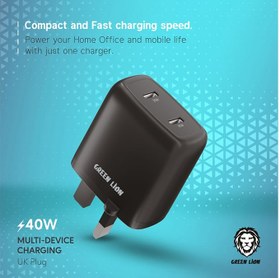 تصویر شارژر دیواری دو پورت تایپ‌ سی گرین Green Dual Port USB-C Wall Charger 