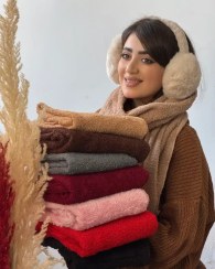 تصویر اسکارف بیگ مدل 94835 طوسی ریش بلند 