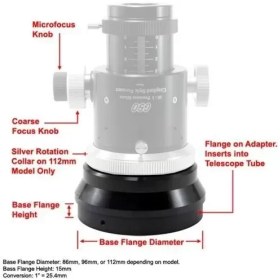 تصویر حلقه فوکوسر تلسکوپ‌های شکستی جی‌اس‌او GSO FF532 