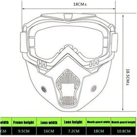 تصویر ماسک و بالاکلاوا موتور شیشه های دوچرخه سواری سیکلت متقاطع کلاه ایمنی در فضای باز لاستیک شفاف موتوآنل MOTOANL 