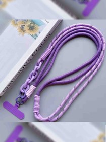 تصویر بند گوشی گردنی بنفش 