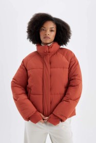 تصویر کاپشن زنانه اورجینال ترکیه مدل پاییز 2025 برند Defacto به رنگ قهوه-BN535 