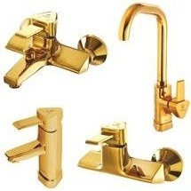 تصویر شیر ظرفشویی آشپزخانه شیبه مدل پانیذ - مشکی طلایی Shibeh Sink Mixer Faucet